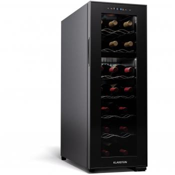 Refrigerador de vino Klarstein Shiraz 18 Duo, 2 zonas, 53 L/18 botellas, temperatura de 5-18 °C, pantalla táctil