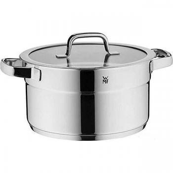 Cacerola alta Compact Cuisine WMF - Fabricada en acero inoxidable, capacidad de 6.5 litros, apta para todo tipo de cocinas incluyendo inducción, tapa de vidrio resistente al calor, diseño elegante y funcional, fácil de limpiar