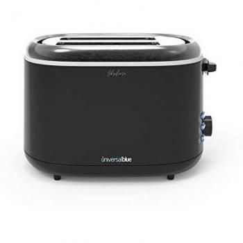 UNIVERSALBLUE Tostador 2 Ranuras Cortas y Anchas | Tostadora de Acero Inoxidable para Rebanadas de Pan | Color Negro | Tostadora Pan Ancho y Largo 2 Ranuras