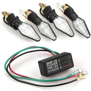 SODIAL(R) 4 X Bombilla Luz Indicador 12 LED 3528SMD Intermitente Universal para Moto