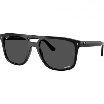 Ray-Ban RB2213CH Polarized Unisex Black Grey Square Sunglasses 55mm