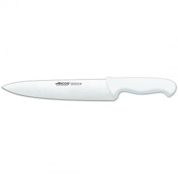 Arcos Serie 2900 Cuchillo de Cocinero, Hoja de Acero Inoxidable NITRUM 250 mm, Mango Polipropileno Blanco, Funda Display 292224