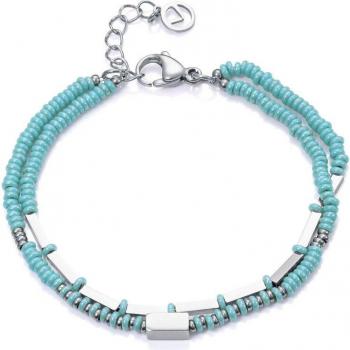 Pulsera Viceroy Kiss de acero doble con cristales de color turquesa