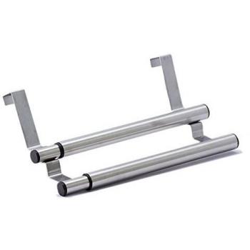 MSV MS288 - Doble colgador de cocina extensible en acero inoxidable, 25/40 cm
