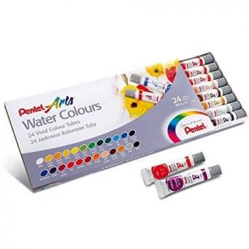 Pentel - Acuarelas en tubo, de 24 colores, multicolor, 24 unidades, WFRS2