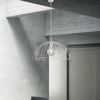 Araña de luces de hierro blanco industrial urbano moderno 55 cm