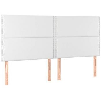 Cabecero con luces LED cuero sintético blanco 160x5x118/128 cm