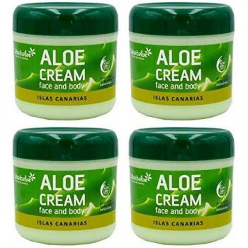 TABAIBALOE Crema Aloe Vera Crema Facial y Corporal Aloe Vera, 300 ml X 4 Unidades, 1200 Mililitros