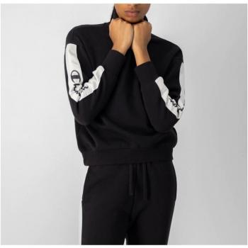 Champion Women's High Neck Black Sweatshirt - Model 115574-KK001 - 70% Cotton, 30% Polyester