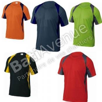 Delta plus - Camiseta bicolor poliester rojo/gris talla xxl
