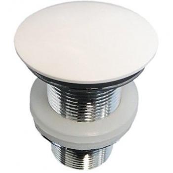 Tapón embellecedor Pop Up para sumidero de lavabo en blanco brillante, fabricado en mineralguss