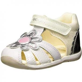Geox B Each Girl A, Sandalias Niños, Blanco