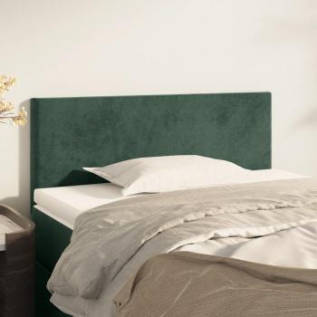 Cabecero de cama terciopelo verde oscuro 80x5x78/88 cm