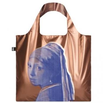 Bolsa LOQI Vermeer Rosa Oro Chica con Perla - Colección Museo