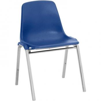 National Public Seating 8100 Poly Shell Stacking Chair, Blue Surface
