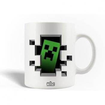 Taza de Cerámica Minecraft - Creaturas Adheribles - Pack de 3 - 30cl - Apta para Lavavajillas - Blanca
