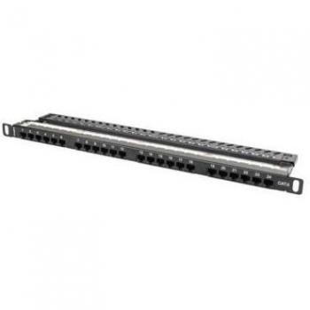 Patch Panel Lanberg Modelo PPU6-0024-B, 24 Puertos, Categoría 6, Tamaño 19/48.26cm, Altura 0.5U, Color Negro