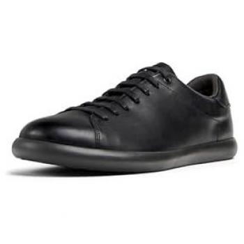 Zapatillas Camper Pelotas Soller de piel para hombre, modelo K-101003-001, color negro, con cordones
