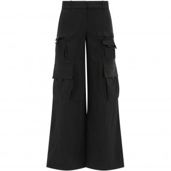 Off-White Women's Satin Toybox Cargo Trousers in Black, Size 40, OWCF017S24FAB0031010