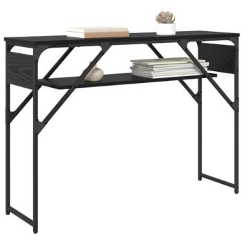 Mesa Consola Roble Negro 105x30x75cm Madera de Ingeniería