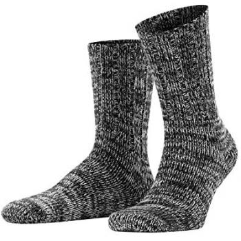 Falke Brooklyn Men's Heavyweight Organic Cotton Boot Socks - Black, Size 11.5-14 (47-50)
