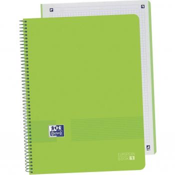 Cuaderno Espiral Oxford Europeanbook 1 Live & Go, Tapa de Polipropileno, A4+, Cuadrícula 5x5, 80 Hojas de 90g/m² Microperforadas,