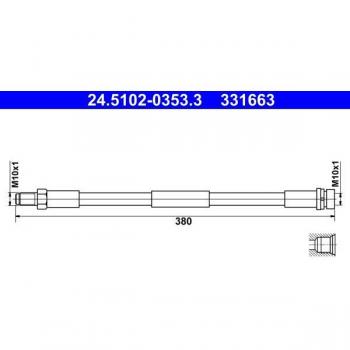 Latiguillo de freno ATE 24.5102-0353.3 de alta calidad y durabilidad