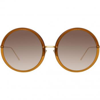 Linda Farrow KEW LFLC457 C34 Women's Sunglasses Brown Size 60
