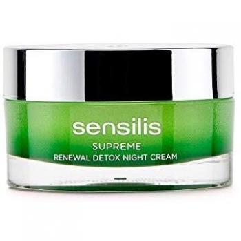 Sensilis Supreme - Crema de Noche Detoxificante y Regeneradora con Ácido Hialurónico, Aceite de Argán y Moringa Oleifera - 50 ml