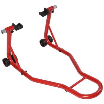 Caballete Trasero Moto Acero Inoxidable Soporte Portátil y Móvil Rojo para Rueda Trasera Motocicleta - Costway