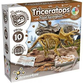 Juego Educativo de Excavación de Fósiles Triceratops Science4You