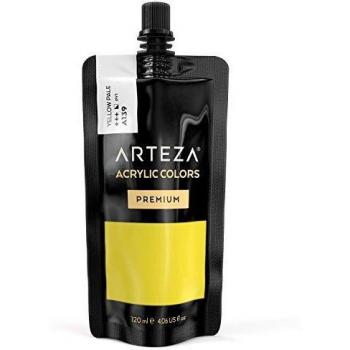 Arteza Pinturas acrílicas | Color Amarillo Pálido | Bolsa individual de 120 mililitros | Pinturas acrílicas para lienzos