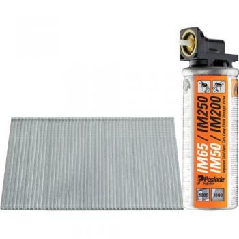 Pack de 2000 Clavos Brad Electrogalvanizados F18 x 38 mm + 2 Cartuchos de Gas Paslode