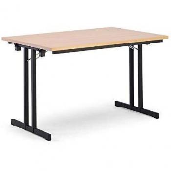 Mesa Plegable Extra Fuerte con Tablero de 140 x 80 cm y Estructura Negra