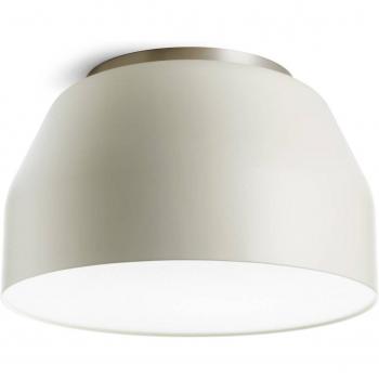 Plafón Taza Miloox, blanco crema con detalles cromados Ø55cm