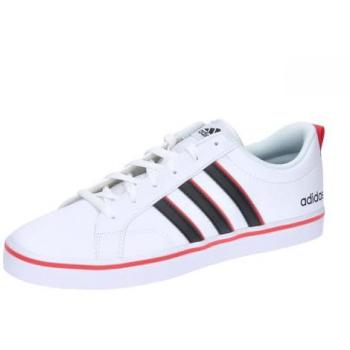 Adidas Men's VS Pace 2.0 Sneakers in White with Core Black and Bright Red Accents