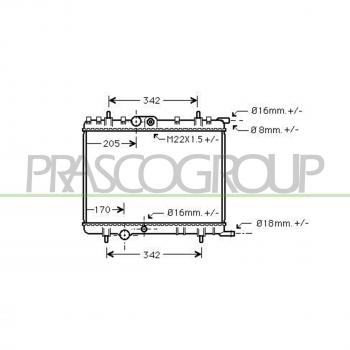 Radiador de refrigeración del motor PRASCO CI422R017 para PEUGEOT y CITROËN