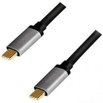 Cable USB C 1,5 m con Power Delivery 3.0, Aluminio, Negro/Grey, Carga Rápida y Transferencia de Datos