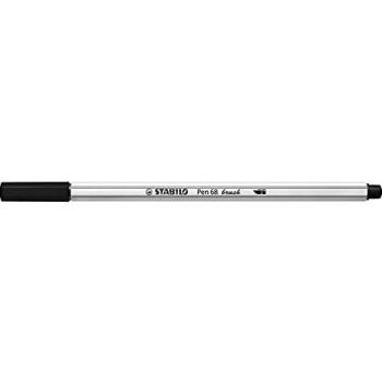 Rotulador Pincel STABILO Pen 68 Brush - Negro, Punta Flexible para Trazos Variables