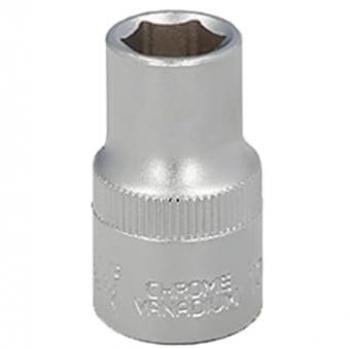 Llave Vaso 1/2 Hexagonal 13 mm Acero Cromo Vanadio, Perfil de 6 Caras, Aristas Redondas