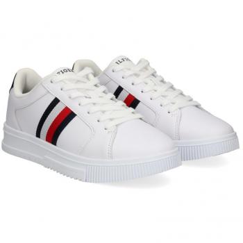 Tommy Hilfiger Men's White Supercup Leather Sneakers - Size 43