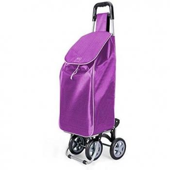 Metaltex Trillium - Carro de Compra con 4 ruedas, Morado, 50 Litros