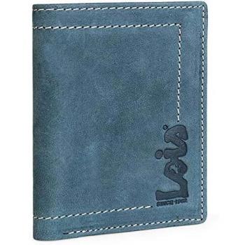 Lois - Cartera para Hombre Piel Genuina Cuero. Monedero, Tarjetero y Billetera con Sistema Bloqueo RFID. Diseñada en España 201518, Color Azul