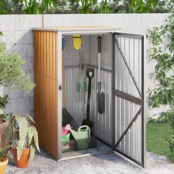 vidaXL Garden Tool Shed - Brown, 88x89x161 cm, Galvanised Steel