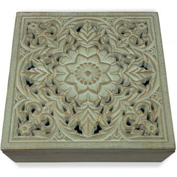 Caja Joyero Mandala de Madera MDF (20 x 7 x 20 cm)