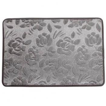 Gris Estampado Rosas Cocina Felpudo Área Alfombra 60cm x 40cm