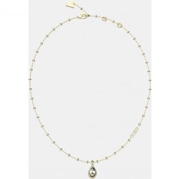 Collar Guess Lollipop de acero inoxidable y cristal con diseño de lágrima