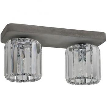 Lámpara de Techo Glory EPIKASA - Cemento, Metal y Cristal, Color Gris, 35x13.5x17 cm