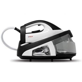Centro de Planchado Polti Vaporella Simply VS20.20 con Depósito Extraíble de 1,5 L, Bomba Máxima de 6,5 Bar y Función ECO en Blanco/Negro
