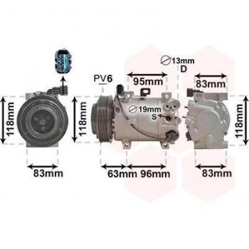 Compresor de aire acondicionado VAN WEZEL 8300K282